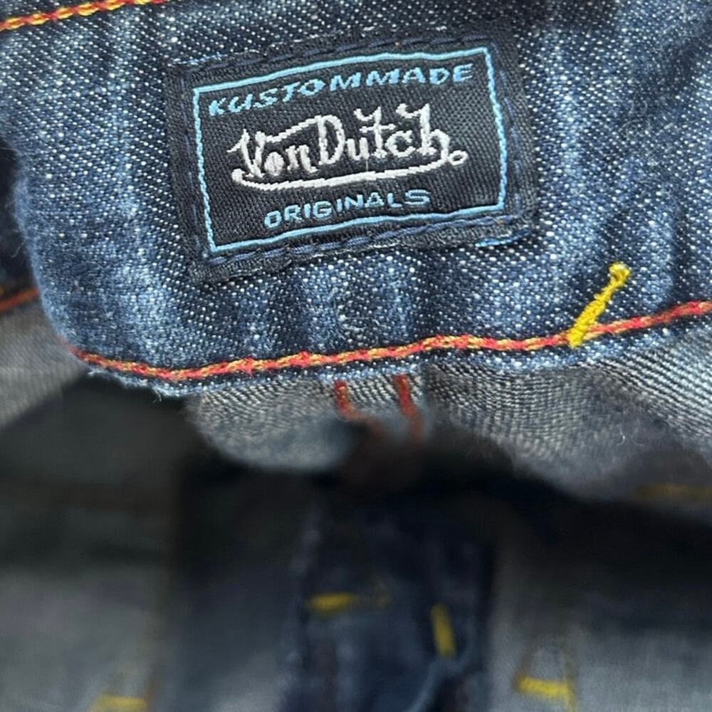 Y2K Von Dutch Low Rise Flare Jeans Indie Sleaze Denim 2000s Vintage - Picture 7 of 9